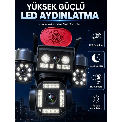 Mey İthalat® Yüksek Güçlü LED Aydınlatma ve Gece Görüş Teknolojisi ile Günün Her Saatinde Net Görüntüleme