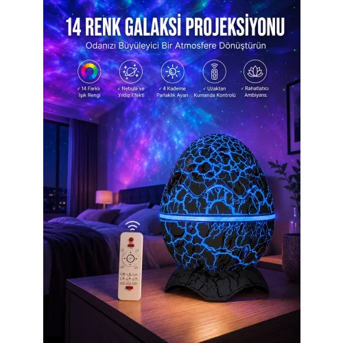 Mey İthalat® Yumurta Şeklinde Su Dalgalı Bluetooth Speaker Lamba Renkli Şarjlı Yeni Nesil