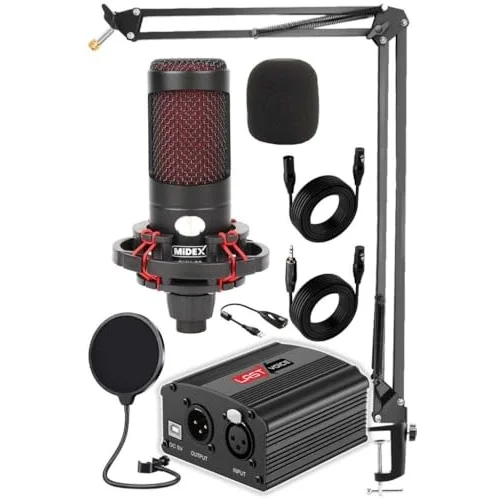 Midex CXN-30 Paket-3 +48V Phantomlu Mikrofon Stand Seti