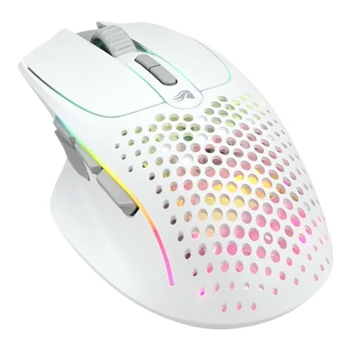 Model I 2 RGB Kablosuz BAMF sensörlü 26000 DPI 75 gram Gaming Mouse Mat Beyaz