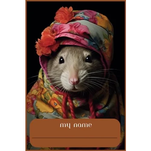 mouse note book cute mouse, mouse wearing a hat note book