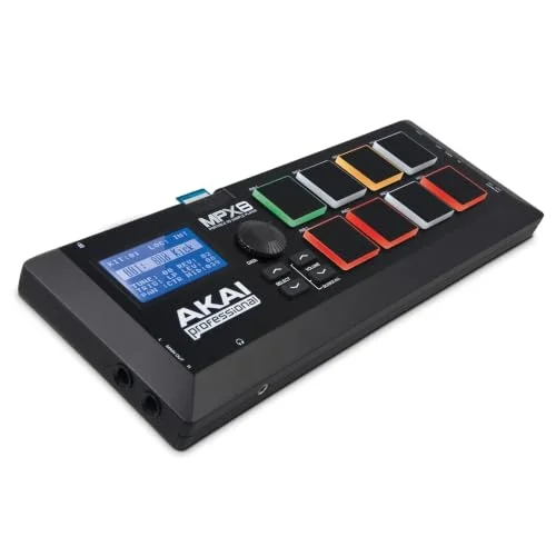 MPX8 - Sample Pad Controller 8 Performansa Hazır Hıza Duyarlı Pedli, MIDI Bağlantısı ve Yerleşik SD Kart Yuvasına Sahip Taşınabilir Örnek, Siyah