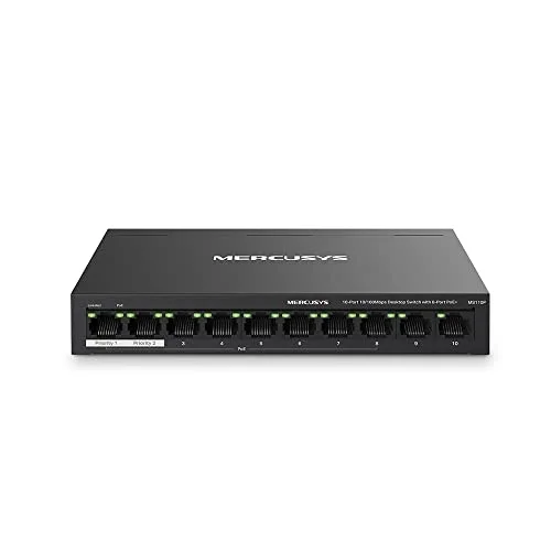MS110P, 10-Port 10/100Mbps Desktop Switch with 8-Port PoE+