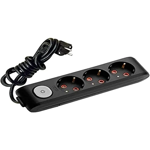 Multi-Let 3lü Anahtar-Topraklı Ç.K 5mt Siyah Priz