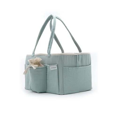 Müslin Anne Organizer Çanta Mint Yeşili