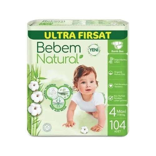 Natural 4 numara Maxi 104 adet Bebek Bezi