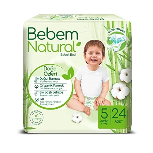 Natural 5 Beden Jumbo Bebek Bezi (1 x 24 Adet)