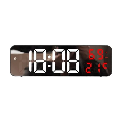 Nem ölçer Dereceli LED Duvar ve Masa Alarm Saati Kırmızı