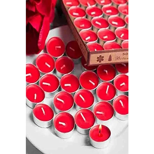Nerox Kırmızı Yuvarlak 25’li Paket Süzen Tealight Mum 1410