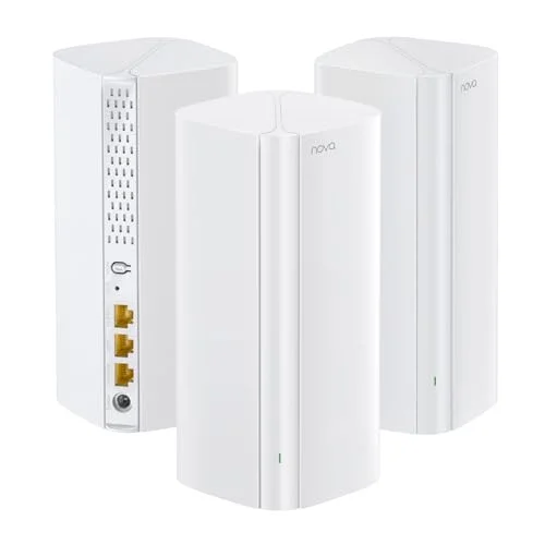 Nova MX12 Mesh WLAN WiFi 6 Sistemi - AX3000 Çift Bant WLAN Mesh Sistemi, 4-6 Yatak Odalı Evler için Önerilir, 9X Gigabit Bağlantı Noktası - WLAN Yönlendirici ve Tekrarlayıcı Yerine Geçer - Alexa