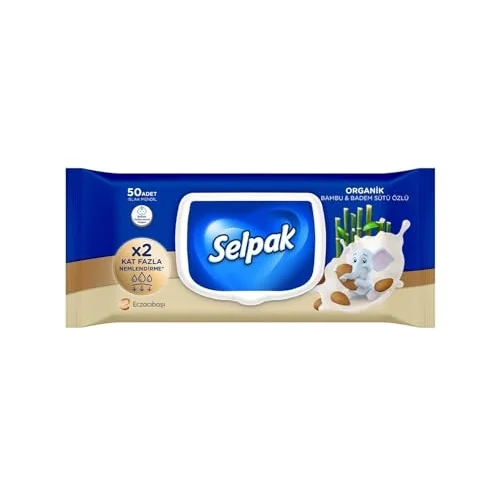 Organik Bambu Badem Sütlü Islak Mendil 1x50