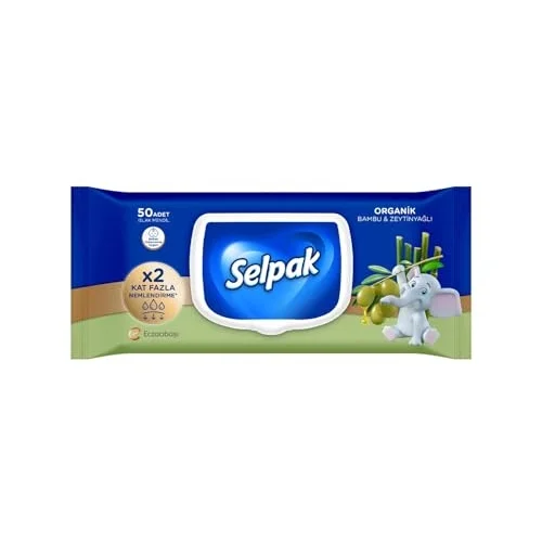 Organik Bambu Zeytinyağlı Islak Mendil 1x50