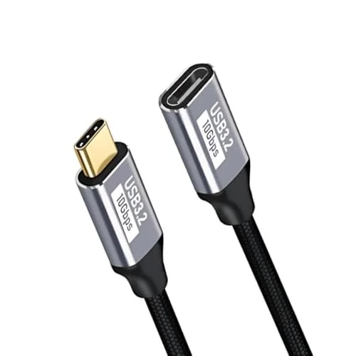 Örgü Kablo 1Mt Type-c Uzatma Kablosu 10Gbps Veri Ve Görüntü Aktarım 5A PD Hızlı Şarj Kablo