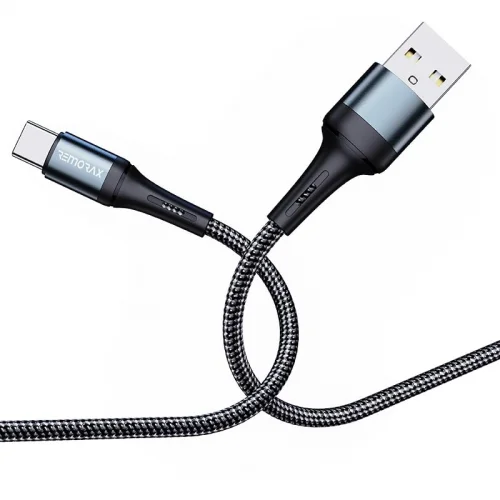 Örgülü USB A-C Hızlı Şarj Kablosu, Siyah (100 CM)