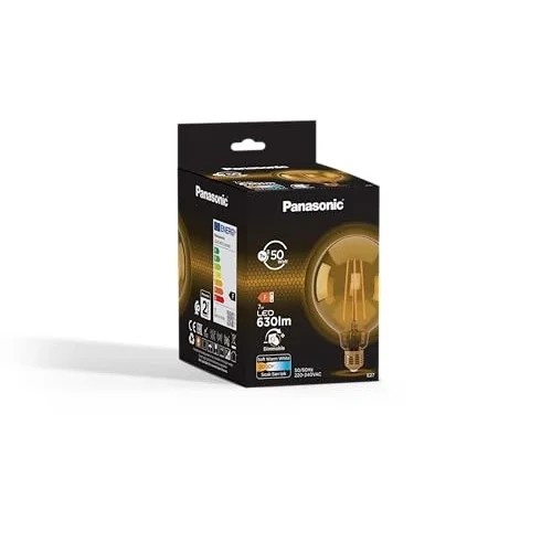Panasonic E27 Dim Edilebilir Filaman G125 Lamba 7W 630LM 2000K Gold