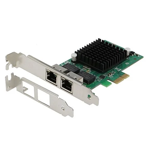 PCIe x1 Dual 10/100/1000 Ethernet Gbps sunucu adaptörü (Intel 82575EB Chipset), with Low Profile Bracket