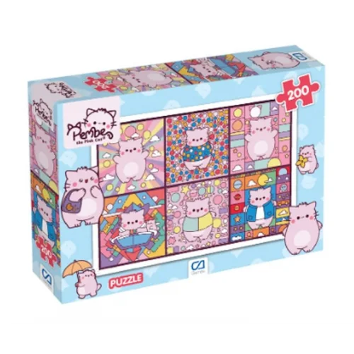 Pembe Kedi Puzzle 200