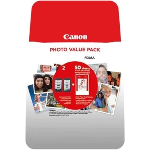 PG-46/CL-56 Orijinal PHOTO VALUE PACK 9059B003, 300 Sayfa Baskı, Kırmızı