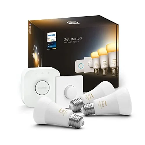 Philips HueWA 8-75W Beyaz Ambiyans Akıllı Led Ampul Başlangıç Seti 3lü, Akıllı Butonlu, E27, Bluetooth Özellikli