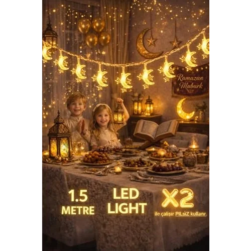 Pilli led ışık, Şerit led 1,5 Metre SARI Işıklar Peri Işıkları Aydınlatmalı Şerit Led led ışık şerit Led Işık 3 Yıldız 1 Ay