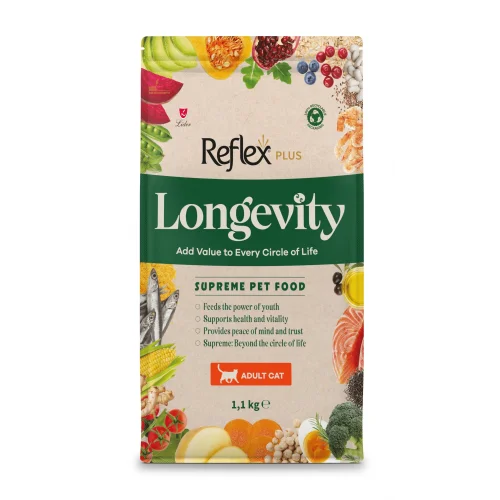 Plus Longevity Yetişkin Kedi Maması 1100g