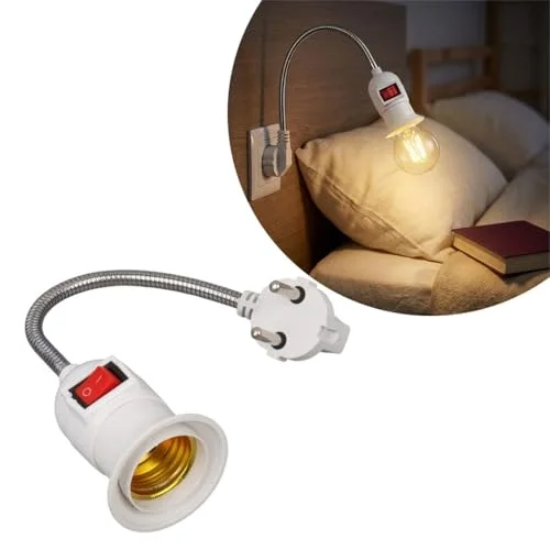 Prizden E27 Duya Dönüştürücü 26cm Spiralli Anahtarlı Duy