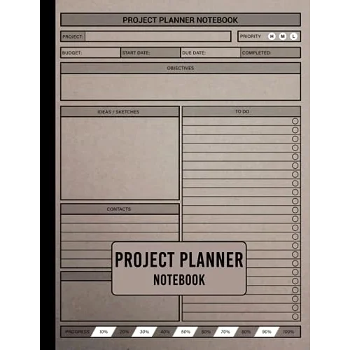 Project Planner Notebook: Simple Project and Task Management Workbook With Checklist for Small Businesses(105 Pages, A4).