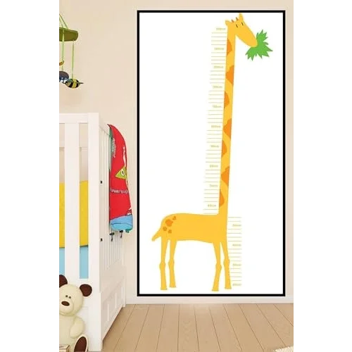 (pster21305) Zürafalı Çocuk Boy Ölçer Poster
