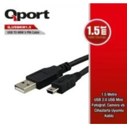 Q Usbkm1.5 1.5 Metre 5Pin Kamera Usb 2.0 Şarj Data Kablosu