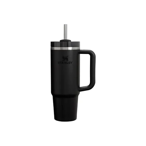 Quencher Pipetli Termos Bardak, Siyah, 0.89 Litre