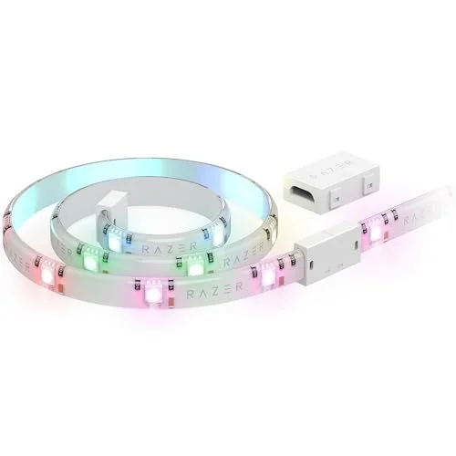 Razer Aether Light Strip Extender - RGB LED Işık Şeridi Uzatma (1M / 3ft Genişletici, 8 Genişleticiye Kadar Bağlayın, Esnek Tasarım) Beyaz