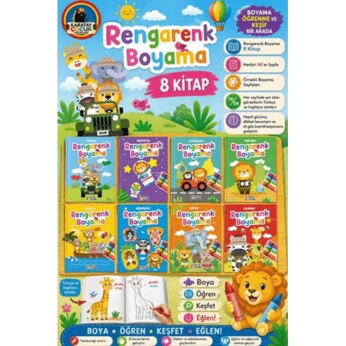 Rengarenk Boyama (8 Kitap)