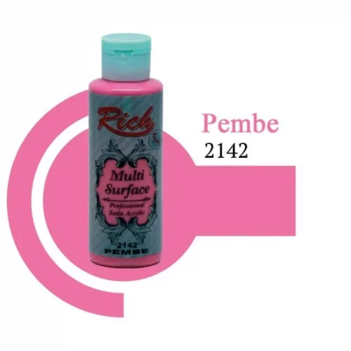Mey İthalat® Rich Multi Surface 2142 Pembe Akrilik Boya 120 cc