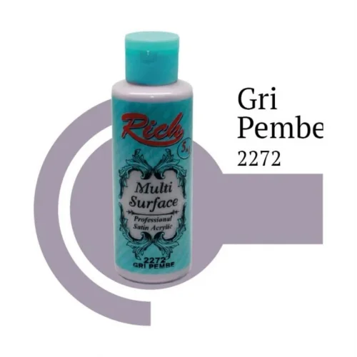 Mey İthalat® Rich Multi Surface 2272 Gri Pembe Akrilik Boya 130 cc