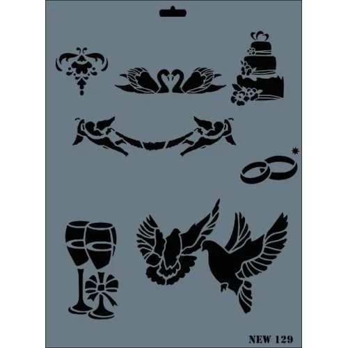 Mey İthalat® Rich New Seri N-129 Stencil 35x25 cm
