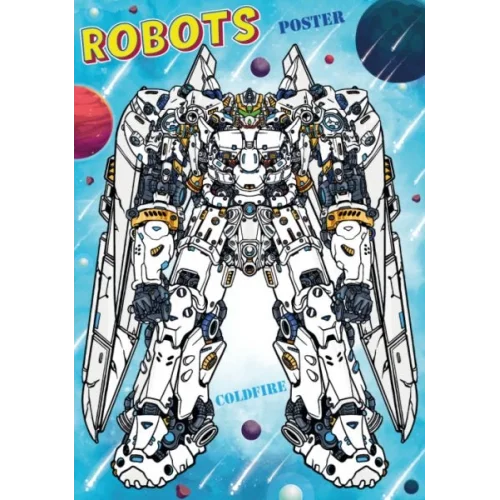 Robots Stickerlı Boyama Kitabı Stand
