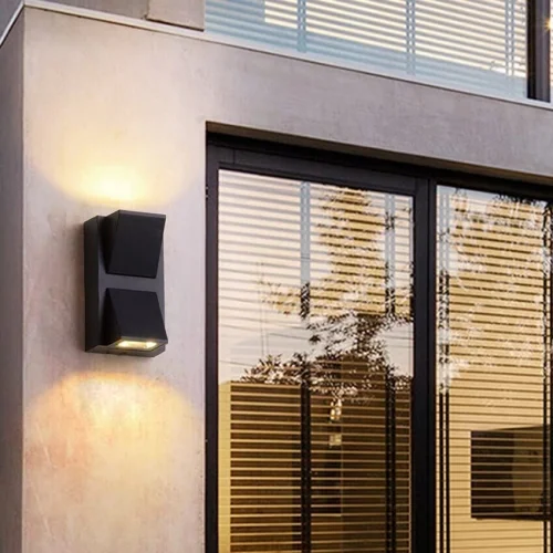 Rodos 7 Watt Modern Duvar Led Aplik 3200k Gün Işığı Çift Yönlü İç ve Dış Mekan Aplik IP44