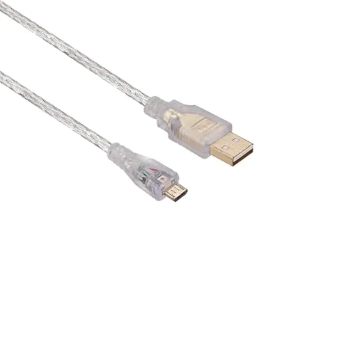 S-Link SLX-420 PS4 Kol Şarj Kablosu, 1.5 Metre Micro USB Şarj ve Data Kablosu, 2000mA USB-A to Micro USB Kablo, DualShock 4 Oyun Kolu Telefon Tablet Araç Kamerası ve Uyumlu Cihazlar İçin Şeffaf Kablo