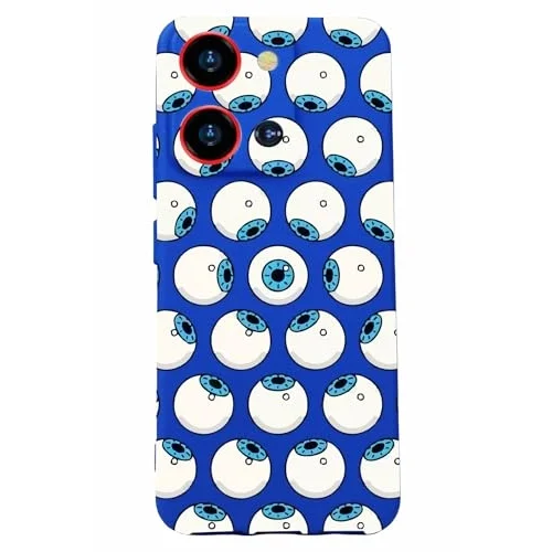 S19 Max Pro S Zoom Baskılı Kamera Korumalı Mavi Silikon Kılıf
