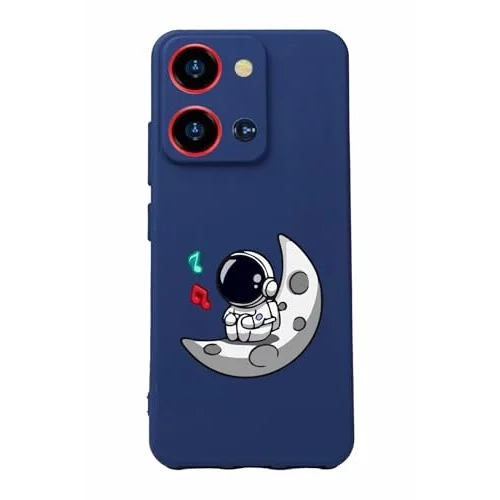 S19 Max Pro S Zoom Baskılı Kamera Korumalı Silikon Kılıf, Lacivert