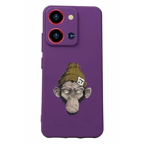 S19 Max Pro S Zoom Baskılı Kamera Korumalı Silikon Kılıf, Mor