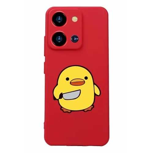 S19 Max Pro S Zoom ile Uyumlu Silikon Kılıf, Kamera Korumalı, Baskılı, Kırmızı