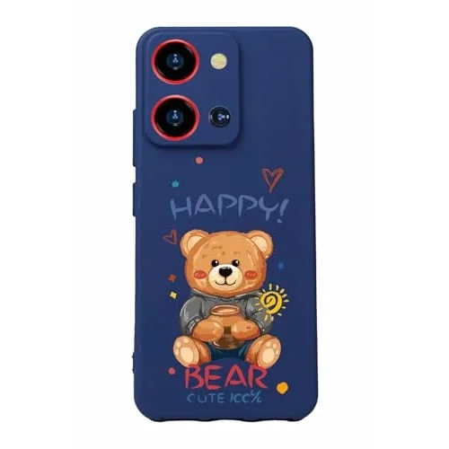 S19 Max Pro S Zoom ile Uyumlu Silikon Kılıf, Kamera Korumalı, Baskılı, Lacivert