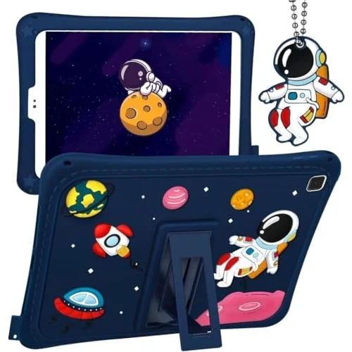 Samsung Galaxy Tab A 8.0 T290 ile uyumlu Kılıf Çocuklara Özel Karakter Baskılı Standlı Sevimli ASTRONOT T295 T297 Astronot