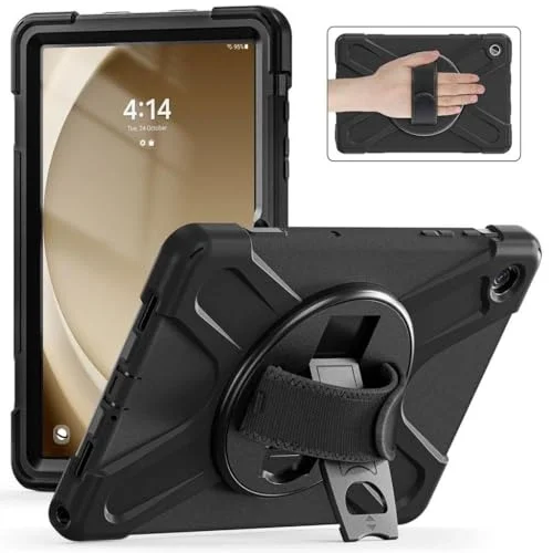 Samsung Galaxy Tab A9 Plus X210 X215 X216 Defender Askılı Zırhlı Tank Case Siyah