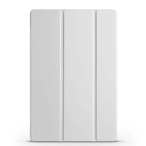 Samsung Tablet Galaxy Tab A9 X110/Galaxy Tab A11 ile Uyumlu Tablet Kılıfı Smart Cover Uyku Modlu Standlı Arkası Sert Şeffaf Kapak Gri