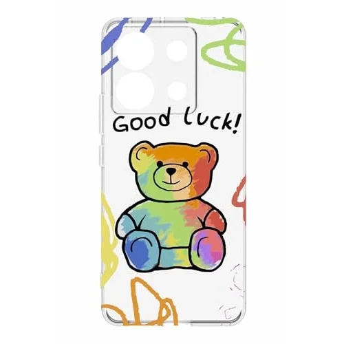Şeffaf Silikon Telefon Kılıfı, Kamera Korumalı, Good Luck Baskılı, Şeffaf