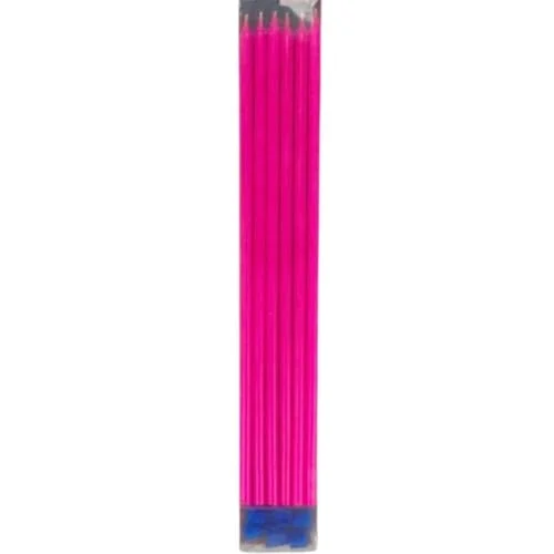 Şeker Pembe Çubuk Mum 20 cm 6 Adet