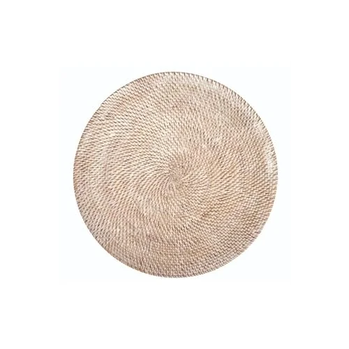 Set de table rond rotin Blanc