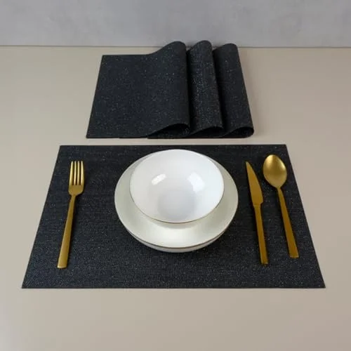 Shine Black 4 Parça Amerikan Servis 30x45 cm